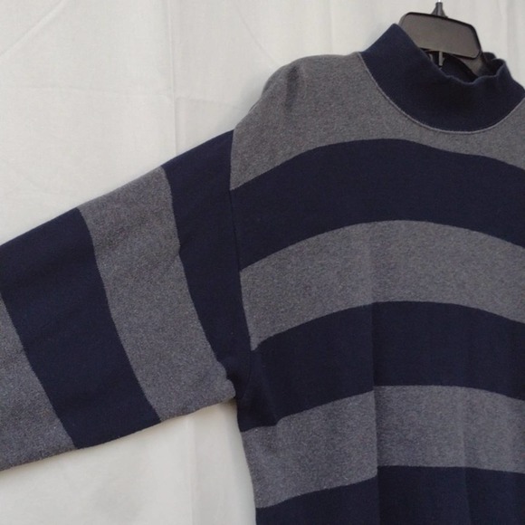 Eddie Bauer Wide Striped Mock Neck Sweater M - Picture 4 of 7